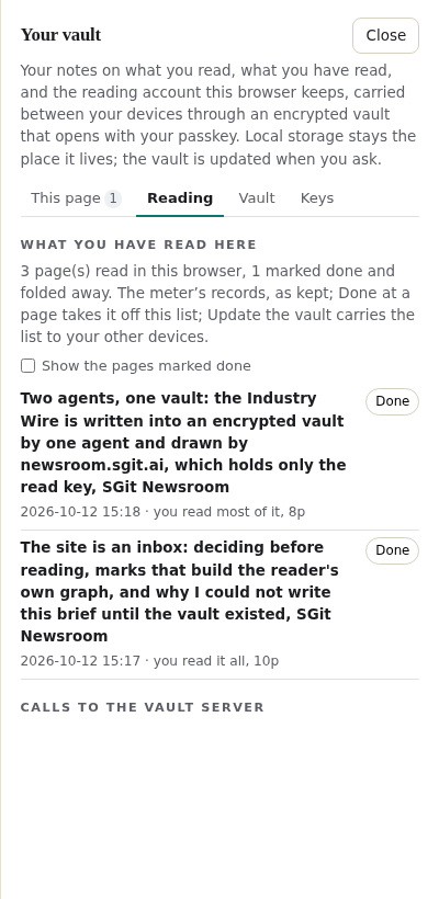 The Reading tab